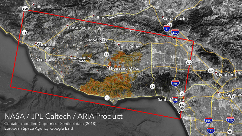 米カリフォルニア州の大規模山火事、NASA衛星写真が救助で活躍